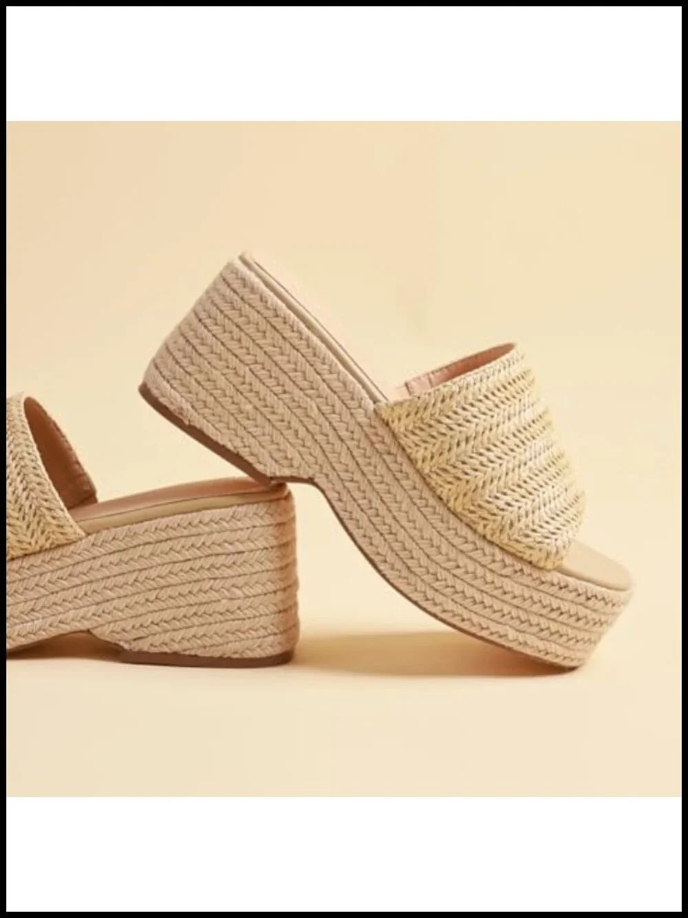 Open Toe Espadrille Platform Wedge Sandals Women Slip On Bohemian Beach Wedding